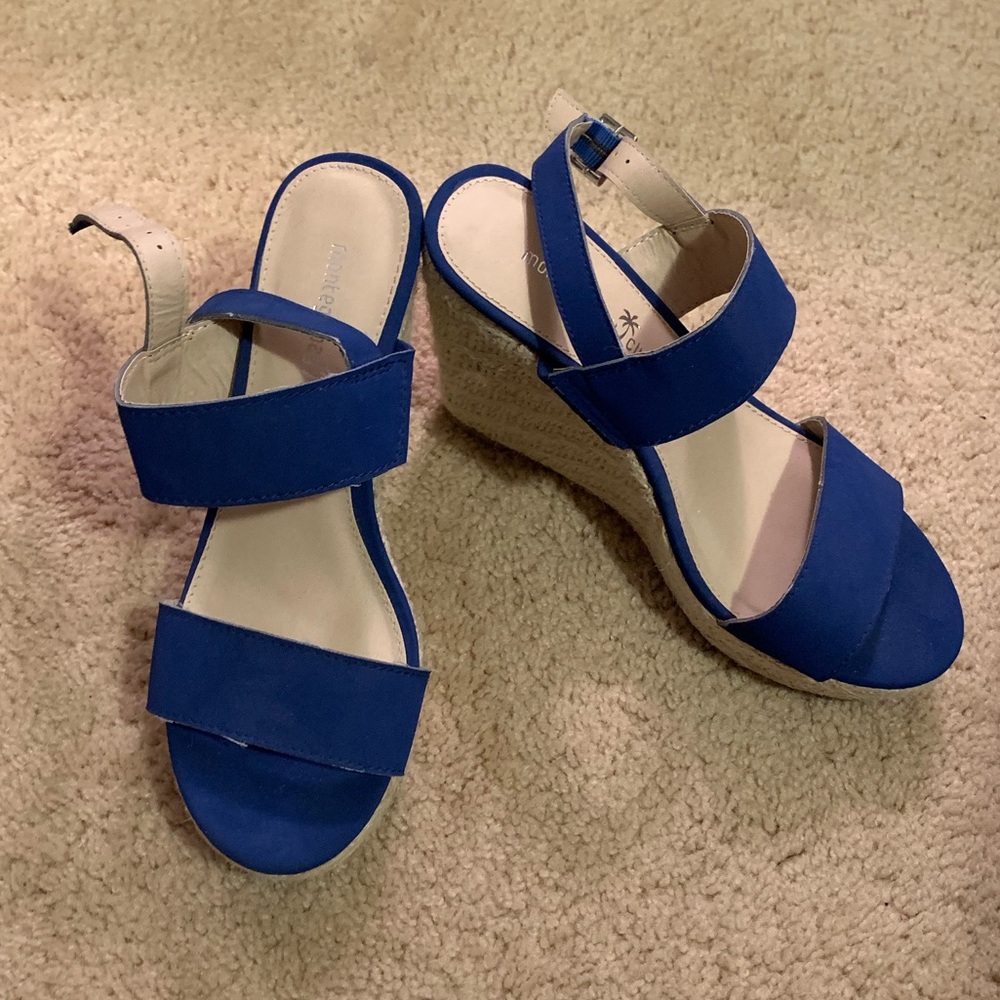 Royal blue wedges